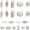 CHGCRAFT 48 Sets 6 Styles 304 Stainless Steel Box Clasps STAS-CA0001-53-1