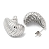 304 Stainless Steel Croissant Stud Earrings EJEW-B026-17P-2