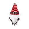 Glass Seed Beaded Christmas Hat Pendants PALLOY-MZ00869-1