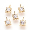 Brass Cubic Zirconia Pendants X-KK-T014-67G-1