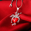 Fashion Tin Alloy Pendant Necklaces NJEW-BB21635-4
