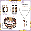 Leopard Print Alloy Pendant Necklaces & Earrings & Bracelet Sets SJEW-WH0020-03B-3