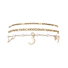 Round ABS Imitation Pearl Beaded Chains & 304 Stainless Steel Cable Chains Stackable Bracelets for Women BJEW-JB12452-03-2
