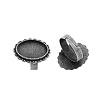 Vintage Adjustable Iron Finger Ring Components Alloy Cabochon Bezel Settings X-PALLOY-Q300-25AS-NR-1