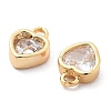 Brass Micro Pave Clear Cubic Zirconia Charms KK-G516-26G-2