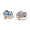 ARRICRAFT Plated Natural Druzy Agate Links Connectors G-AR0002-28-4