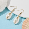 Natural Shell & Pearl Dangle Earrings EJEW-JE05435-3
