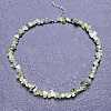 Natural Prehnite Chip Beaded Necklaces for Women IW6789-57-1