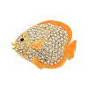 Zinc Alloy Crystal Rhinestone Resin Fish Brooch JEWB-U010-01G-02-1