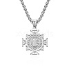 Saint Benedict Cross 304 Stainless Steel Pendant Necklaces for Men FS-WGB09ED-01-1