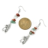 Christmas Theme Tibetan Style Alloy Dangle Earrings with Brass Pins EJEW-JE05307-3