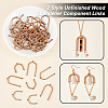   60Pcs 2 Style Unfinished Wood Chandelier Component Links DIY-PH0009-19-4