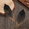 Bohemian Style Black Fringe Dangle Earrings FQ3351-6