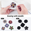 Gorgecraft 5Pcs 5 Style Glass Rhinestone Beading Flower Applqiues PATC-GF0001-23-6