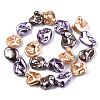 Electroplated Natural Freshwater Shell Beads Strands SHEL-R113-01C-2