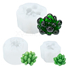 Olycraft 3Pcs 3 Style Succulent Plants Shape Fondant Molds DIY-OC0005-73-1