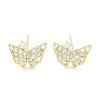 Brass Micro Pave Clear Cubic Zirconia Studs Earring for Women EJEW-S217-C05-1