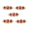 Handmade Lampwork Evil Eye Connector Charms ZIRC-L102-10G-2