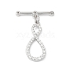 Brass Micro Pave Clear Cubic Zirconia Toggle Clasps KK-P234-66P-4