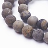 Natural Dendritic Jasper Beads Strands X-G-F520-47-8mm-1