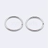 Anti-Tarnish Rhodium Plated 925 Sterling Silver Open Jump Rings STER-F036-02P-0.9x7mm-2