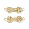 Brass Micro Pave Clear Cubic Zirconia Connector Charms KK-E068-VB394-2