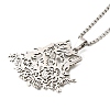 304 Stainless Steel Box Chain Hollow Cute Cat Pendant Necklaces NJEW-S003-08P-2