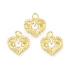 Rack Plating Brass Micro Pave Clear Cubic Zirconia Charms KK-C011-39G-3