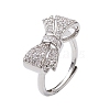 Rack Plating Brass Micro Pave Cubic Zirconia Adjustable Rings RJEW-H224-04P-1