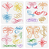 4Pcs 4 Styles Sea Animals Theme PET Hollow Out Drawing Painting Stencils DIY-WH0394-0138-1