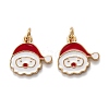 Real 18K Gold Plated Brass Enamel Charms KK-A154-10G-2