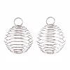 Non-Tarnish 304 Stainless Steel Wire Pendants STAS-ZX013-22-25mm-P-1