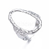 Non-Tarnish 304 Stainless Steel Oval Open Cuff Ring X-RJEW-T023-91P-3