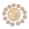 Apetalous Half Round/Dome Brass Micro Pave Cubic Zirconia Bead Caps X-ZIRC-D062-G-2