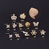 Brass Micro Pave Cubic Zirconia L-Shaped Nose Rings WGA70D4-20-1