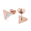 Triangle 304 Stainless Steel & Natural Shell Stud Earrings for Women EJEW-C096-23RG-2