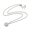 Brass Micro Pave Clear Zirconia Pendant Necklace for Women NJEW-B100-05P-2