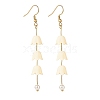 Acrylic Flower with Plastic Pearl Long Dangle Earrings EJEW-JE04941-05-1