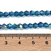 Electroplate Transparent Glass Beads Strands EGLA-K015-18O-4