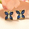 Butterfly Brass Micro Pave Cubic Zirconia Stud Earrings EJEW-C126-03G-1