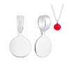 2Pcs 925 Sterling Silver Glue-on Flat Pad Bails STER-PH0003-96-6