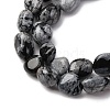 Natural Snowflake Obsidian Beads Strands G-K395-A04-02-4