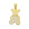 Rack Plating Brass Micro Pave Cubic Zirconia Pendants KK-Z074-64G-1