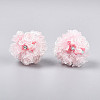 Polymer Clay Rhinestone Beads with Embossed Resin Roses RESI-T059-01A-02-2