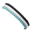 3Pcs 3 Colors Glass Seed Beaded Stretch Bracelet Sets for Women BJEW-JB11373-01-5