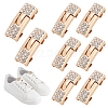4 Pairs Zinc Alloy & Rhinestone Snap Lock Clasps FIND-FG0005-54G-1