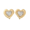 Brass Micro Pave Clear Cubic Zirconia Stud Earrings EJEW-C134-01G-4