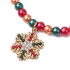 3Pcs 3 Styles Christmas Theme Acrylic Imitation Pearl & Alloy Enamel Stretch Charm Bracelet Sets for Women BJEW-JB11200-4