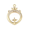 Brass Micro Pave Clear Cubic Zirconia Pendants FIND-B077-02G-07-1
