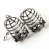 Rack Plating Brass Cage Pendants X-KK-Q402-14AS-3